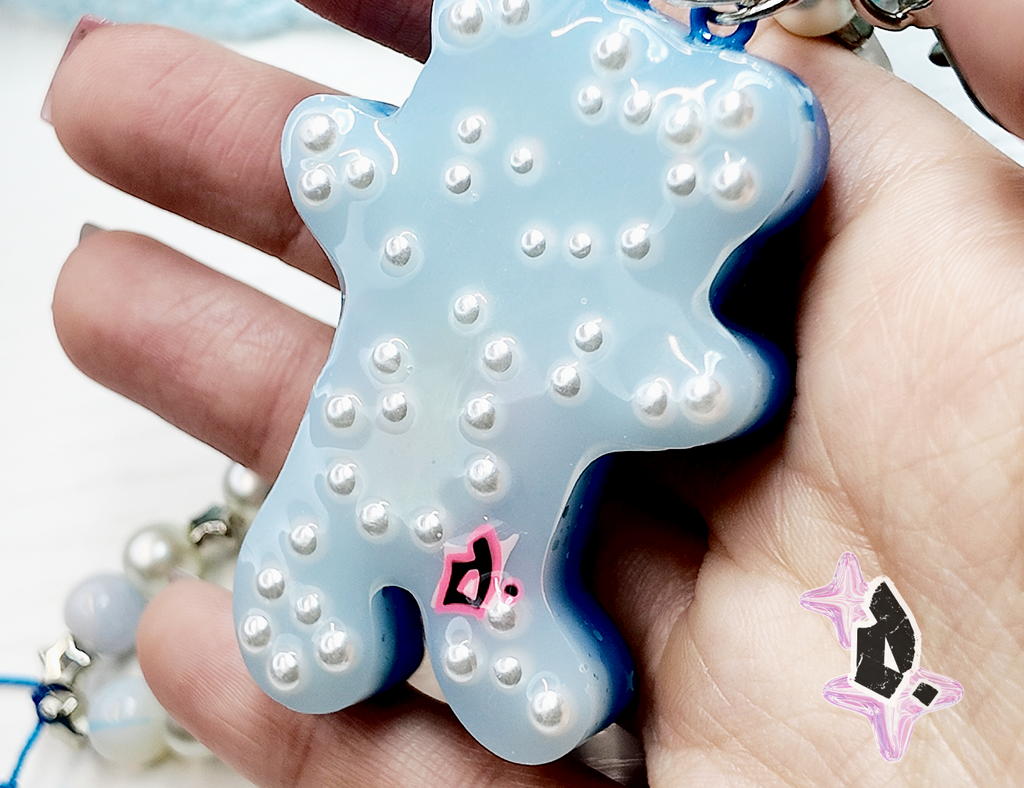 'Teddy' Custom Bag Charm (Blue)