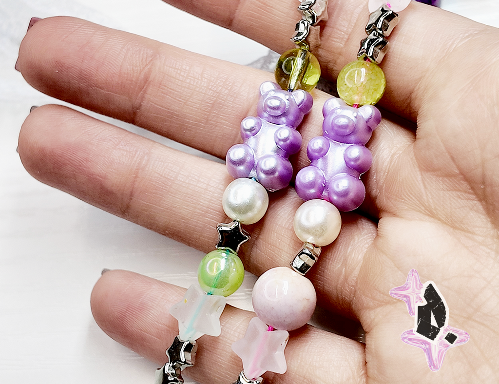 'Teddy' Custom Bag Charm (Purple)