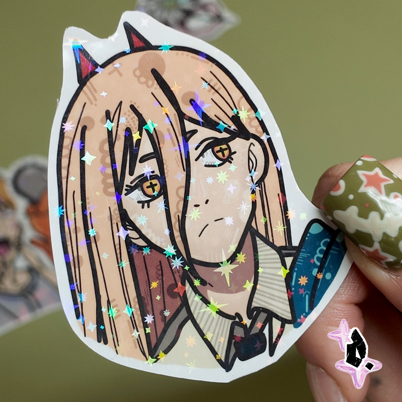 'Chainsaw' Holographic Stickers