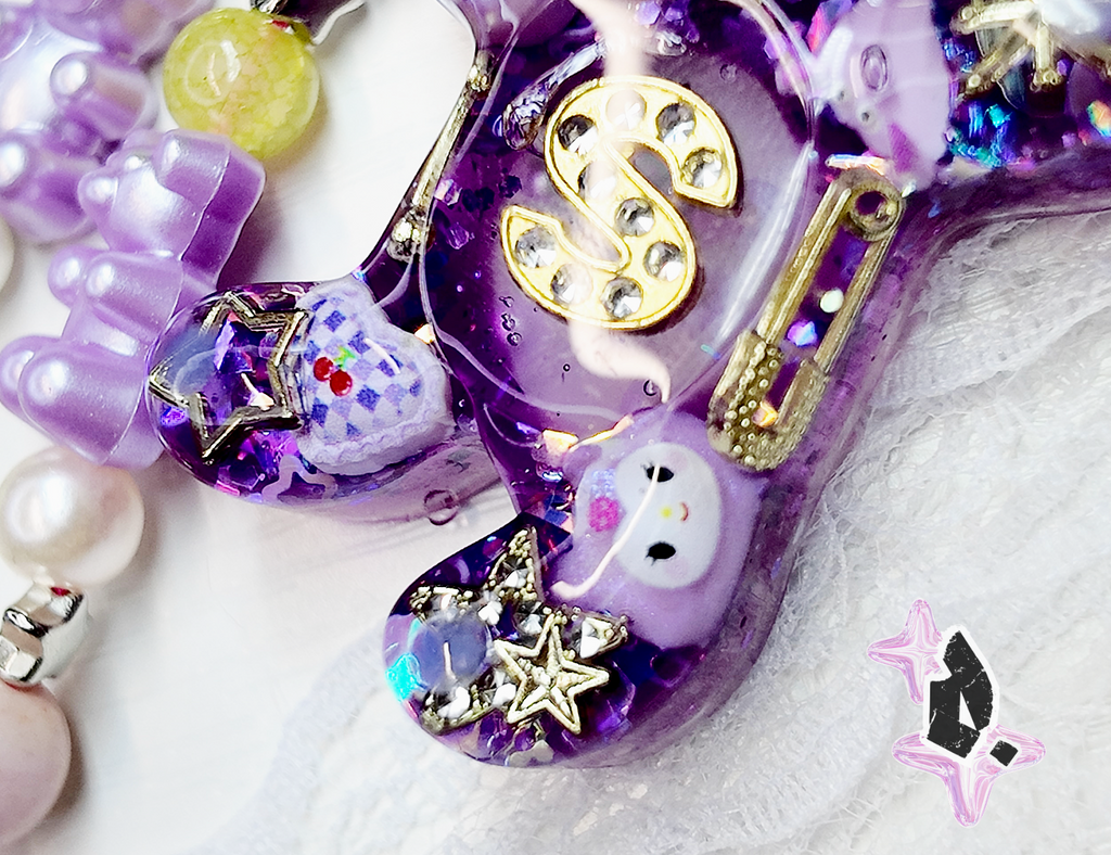 'Teddy' Custom Bag Charm (Purple)