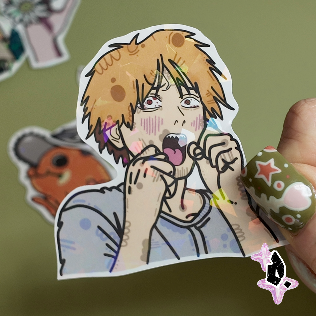 'Chainsaw' Holographic Stickers