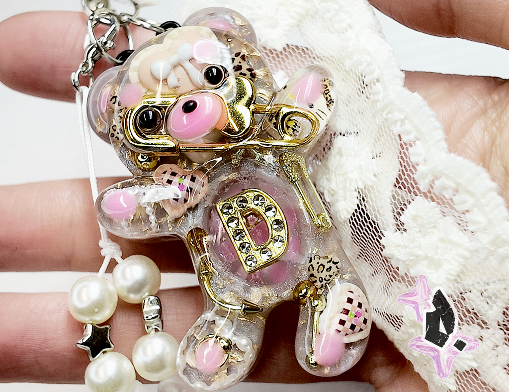 'Teddy' Custom Bag Charm (Cream)