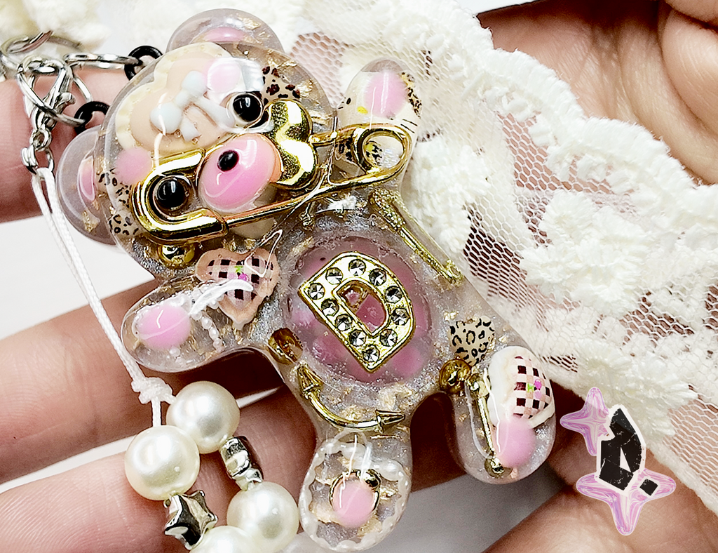 'Teddy' Custom Bag Charm (Cream)