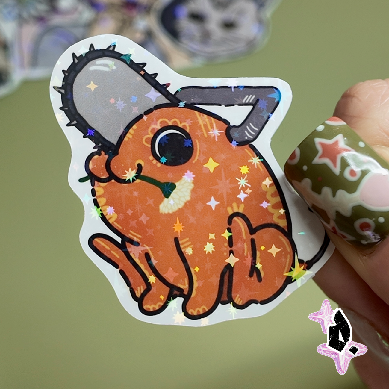 'Chainsaw' Holographic Stickers