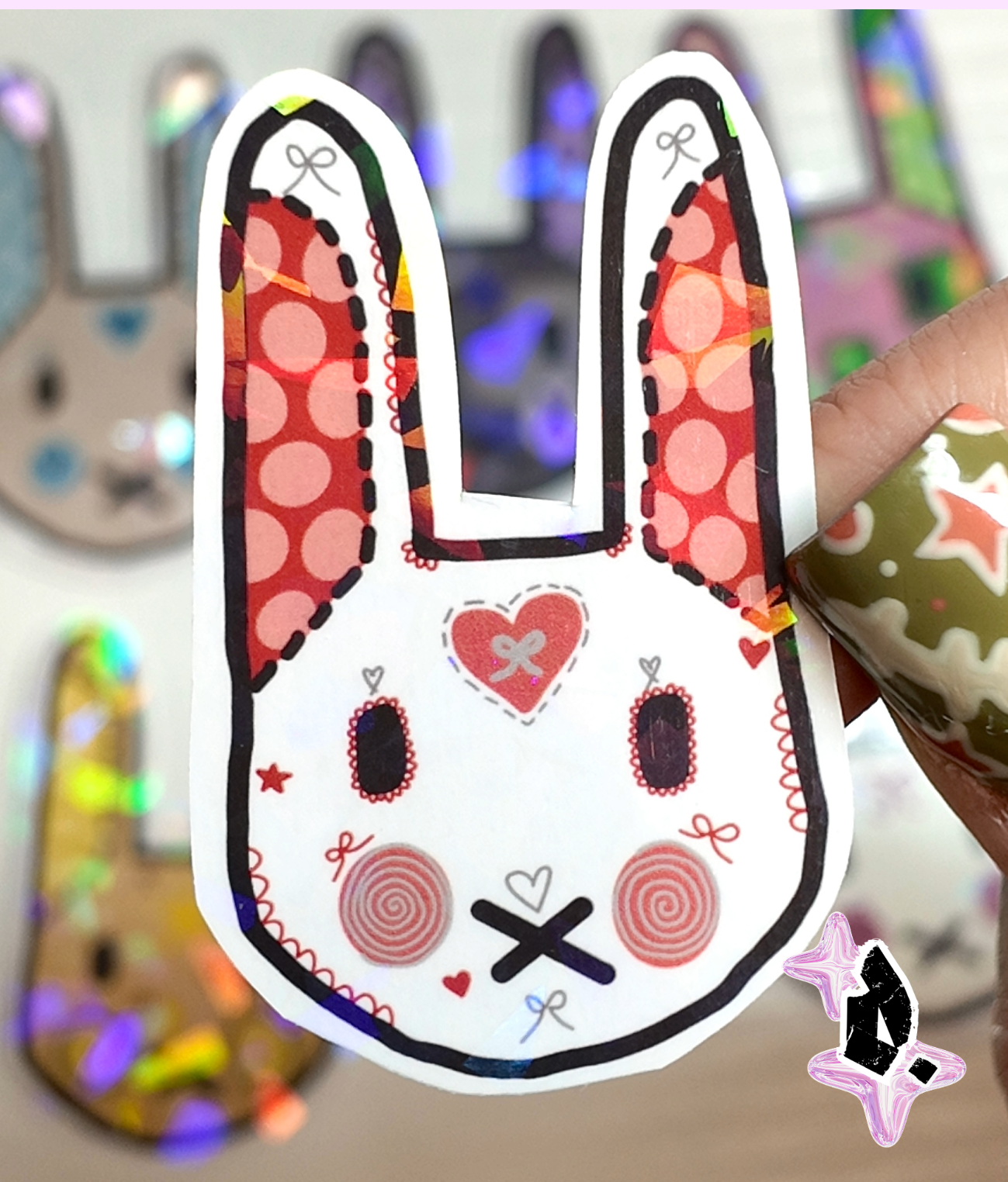 'Bunny Bunch' Holographic Stickers
