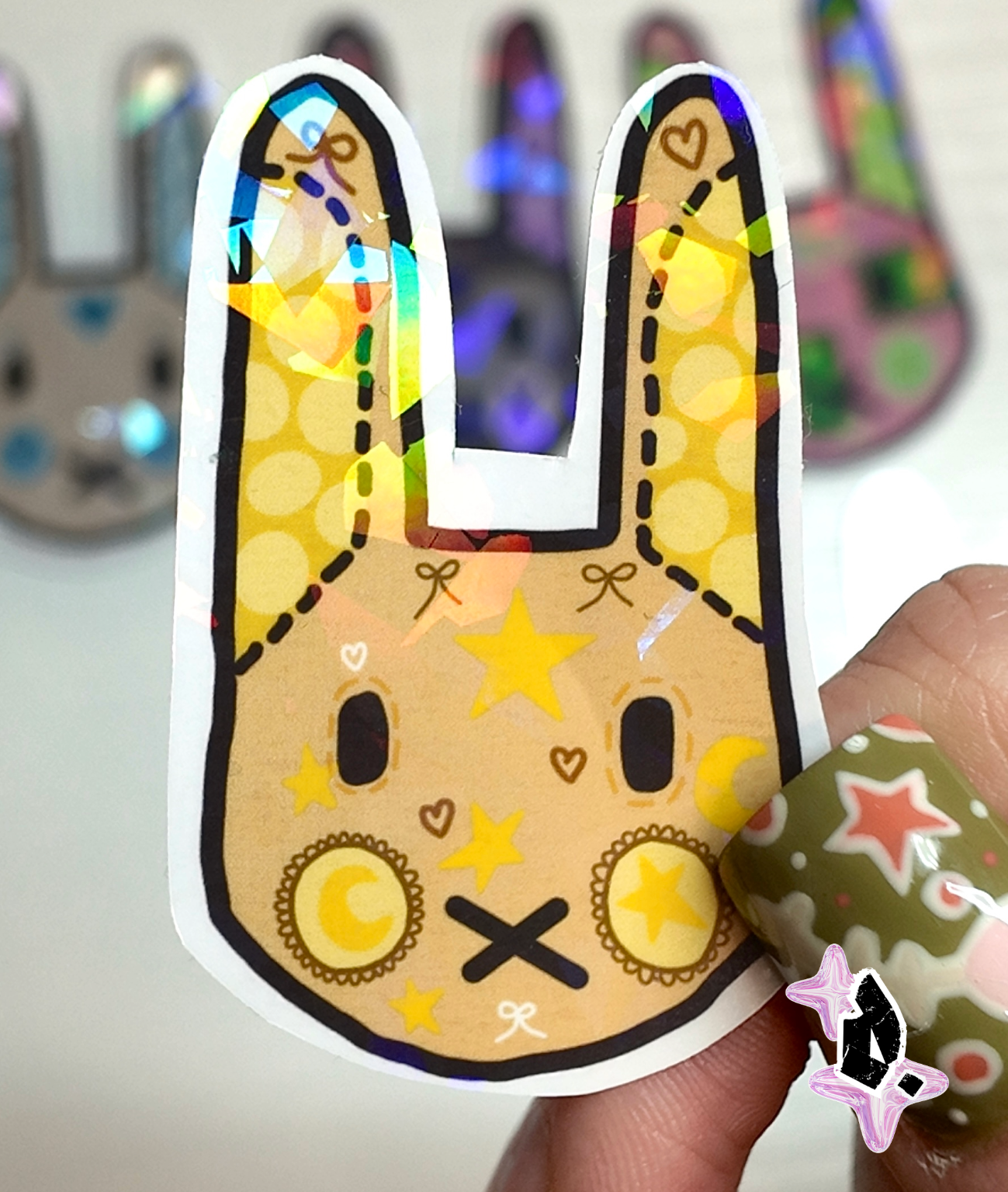 'Bunny Bunch' Holographic Stickers