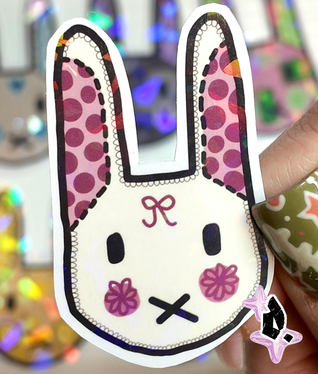 'Bunny Bunch' Holographic Stickers