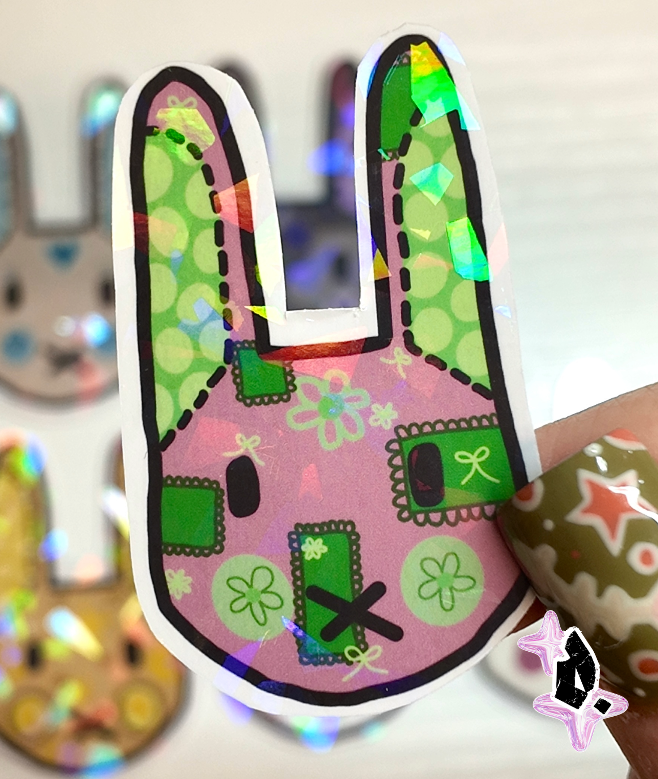 'Bunny Bunch' Holographic Stickers