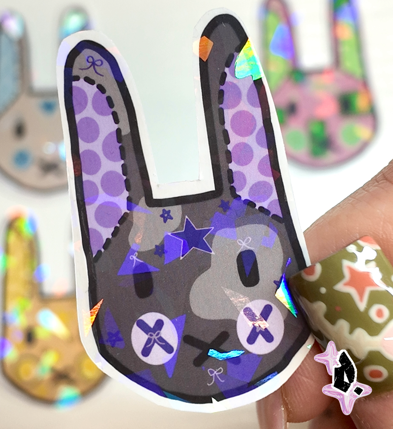 'Bunny Bunch' Holographic Stickers