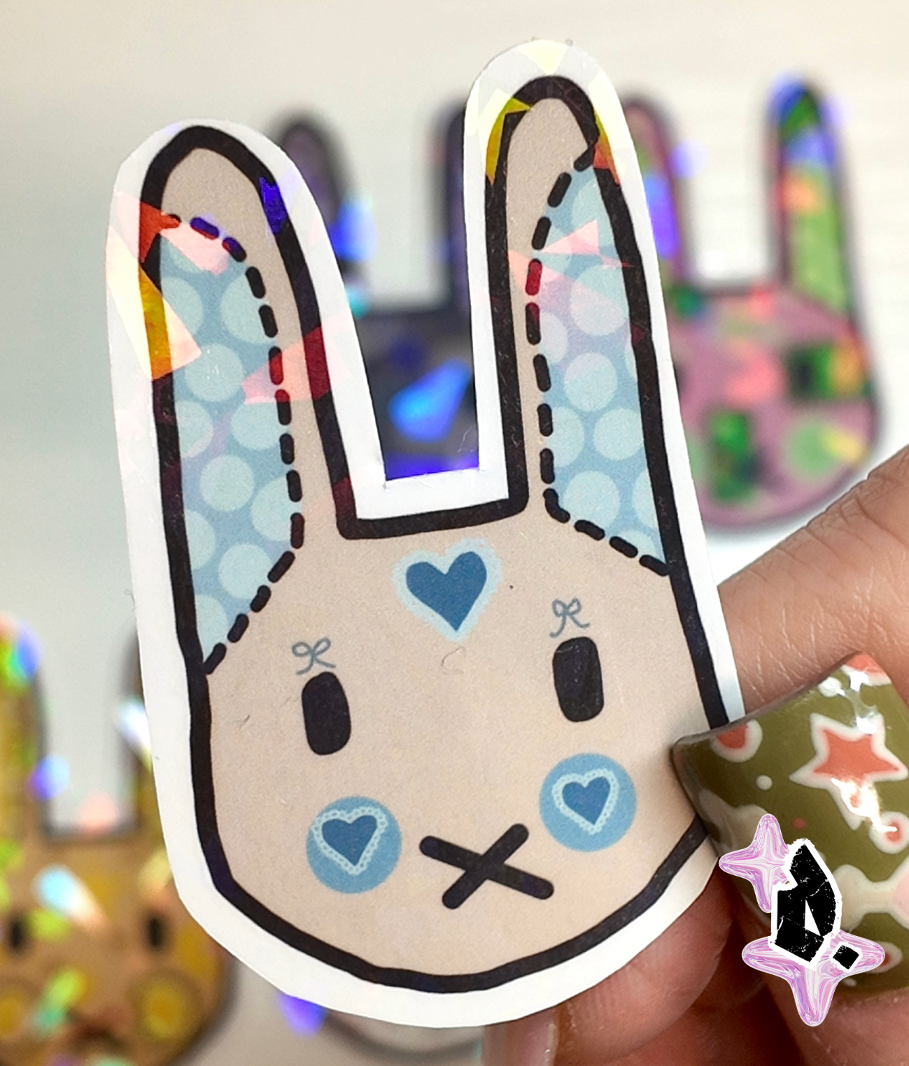 'Bunny Bunch' Holographic Stickers