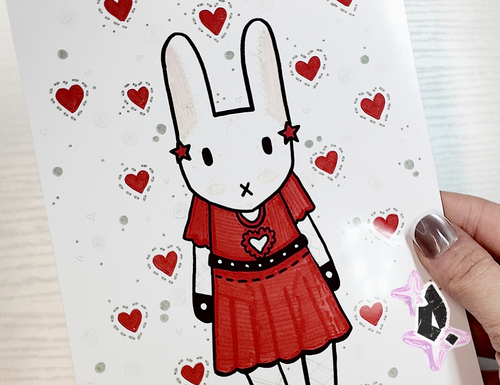 'Ballerina Bunny' A5 Print