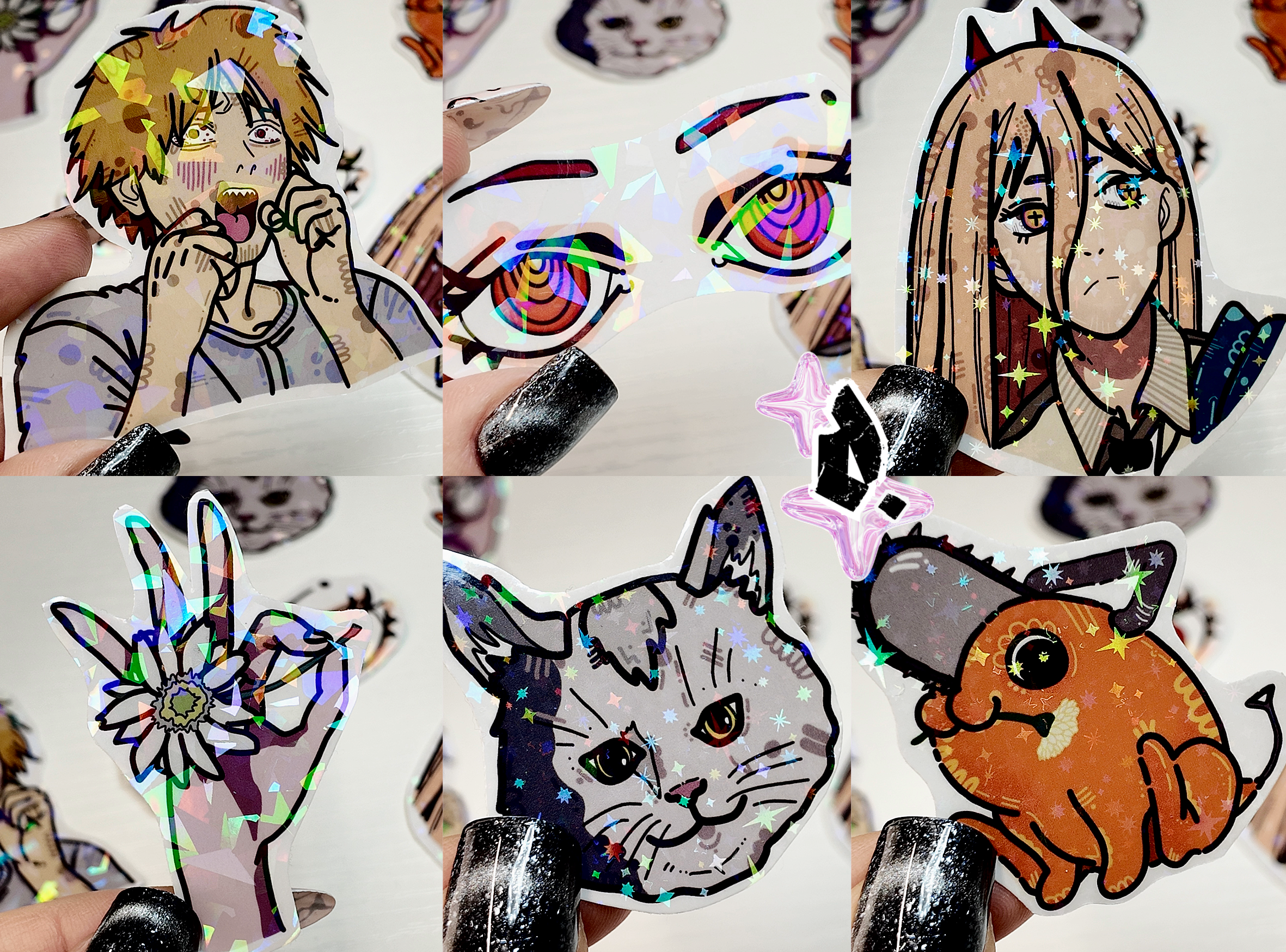 'Chainsaw' Holographic Stickers