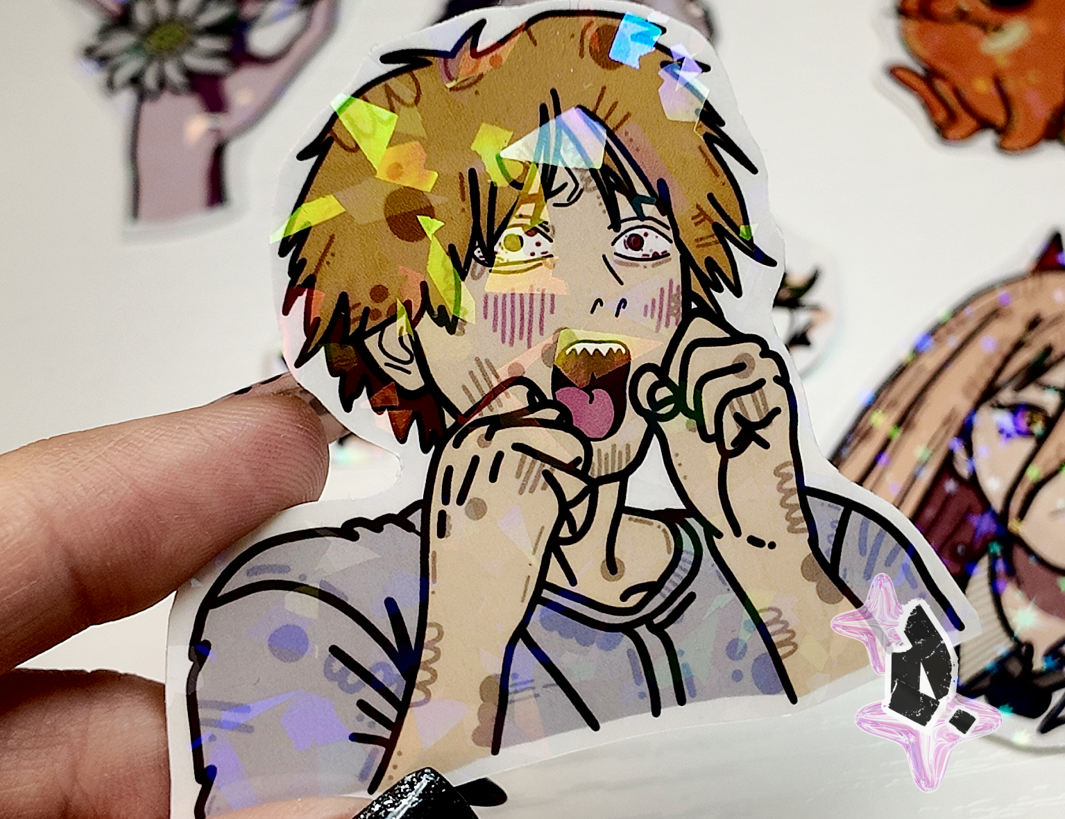 'Chainsaw' Holographic Stickers