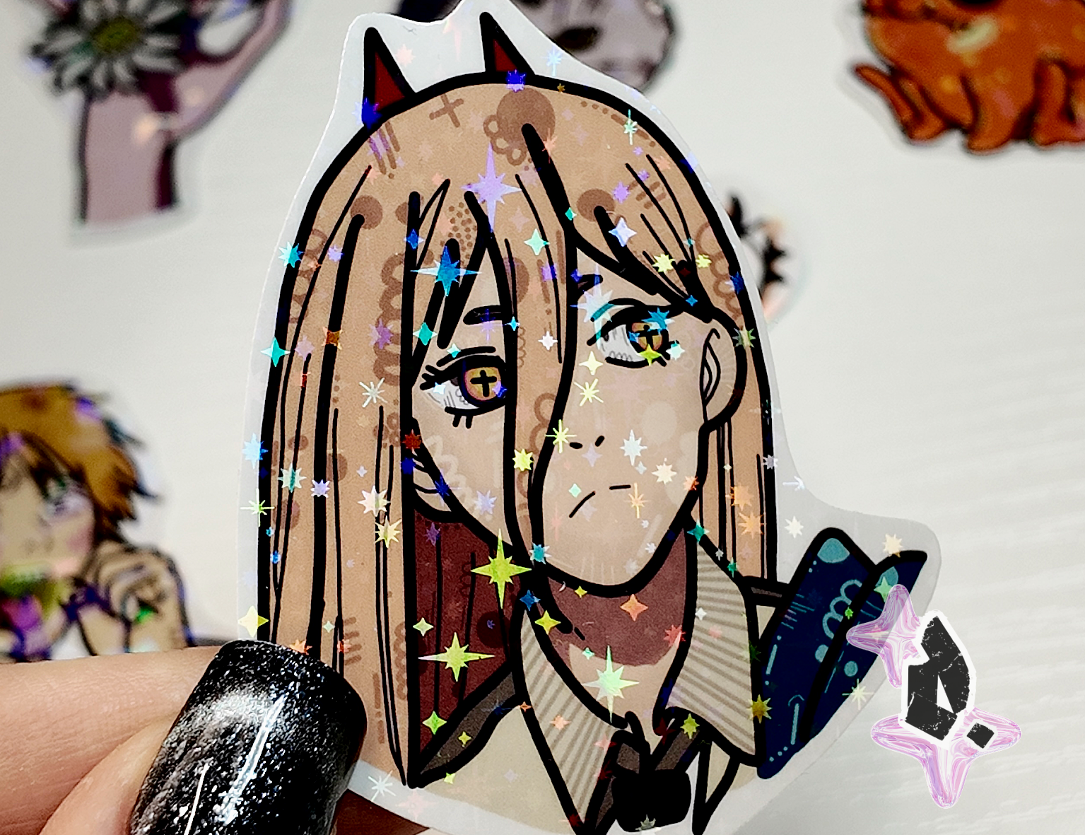 'Chainsaw' Holographic Stickers