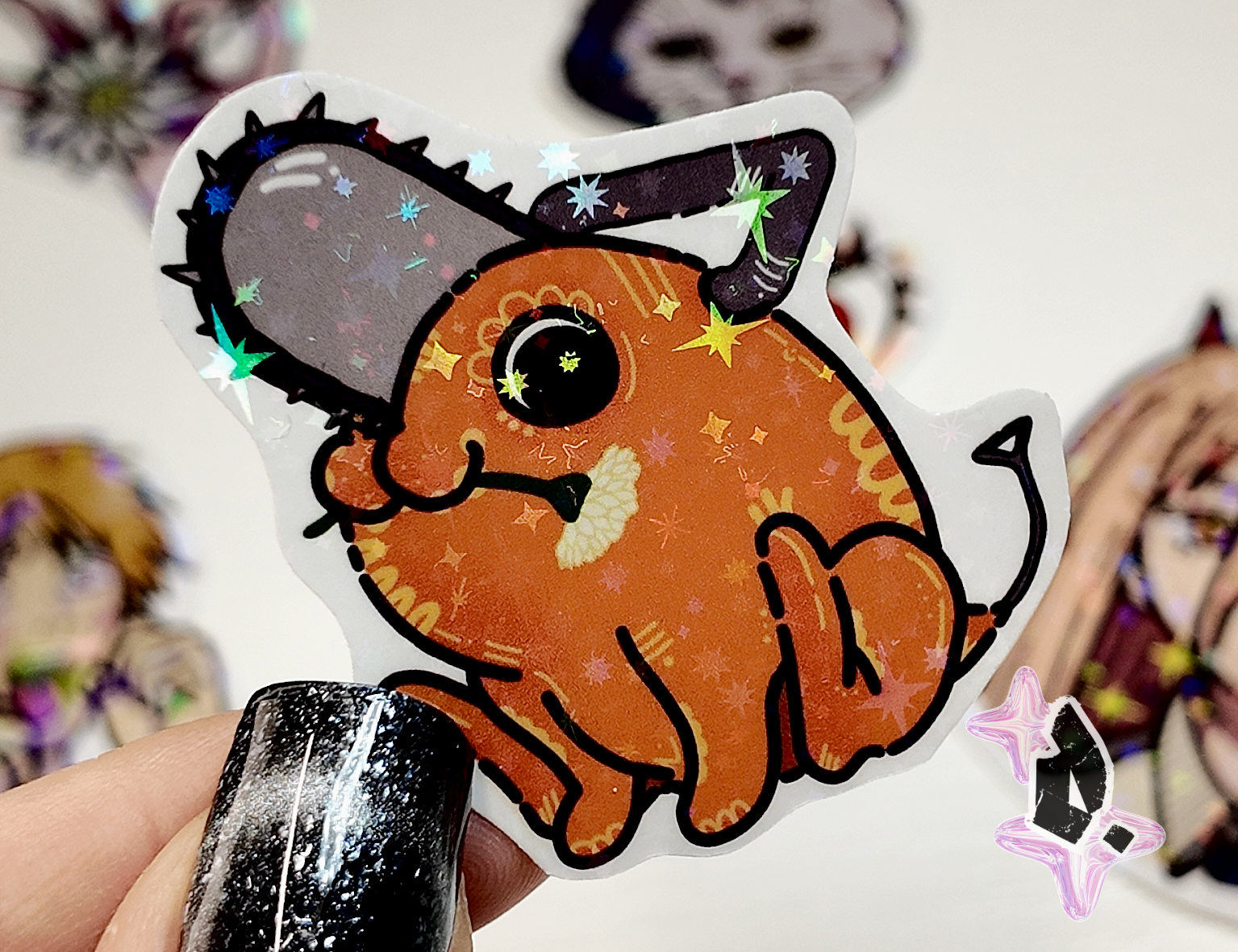 'Chainsaw' Holographic Stickers