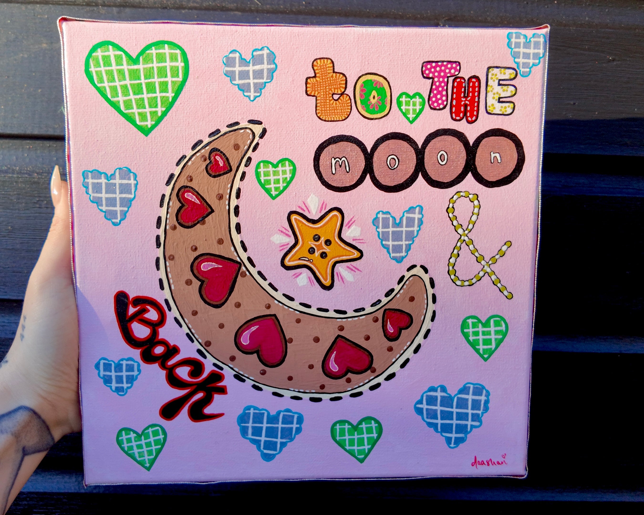 'to the moon and back' Acrylic Painting on Canvas